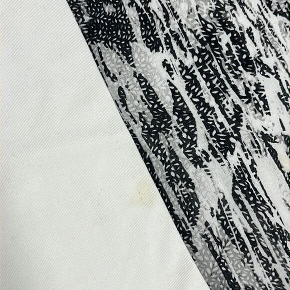 ZARA Asymmetrical Crewneck Short Sleeve Abstract Mix Material Hi/Low Blouse-Med - Picture 14 of 14